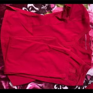 Red healing hands purple label scrub set